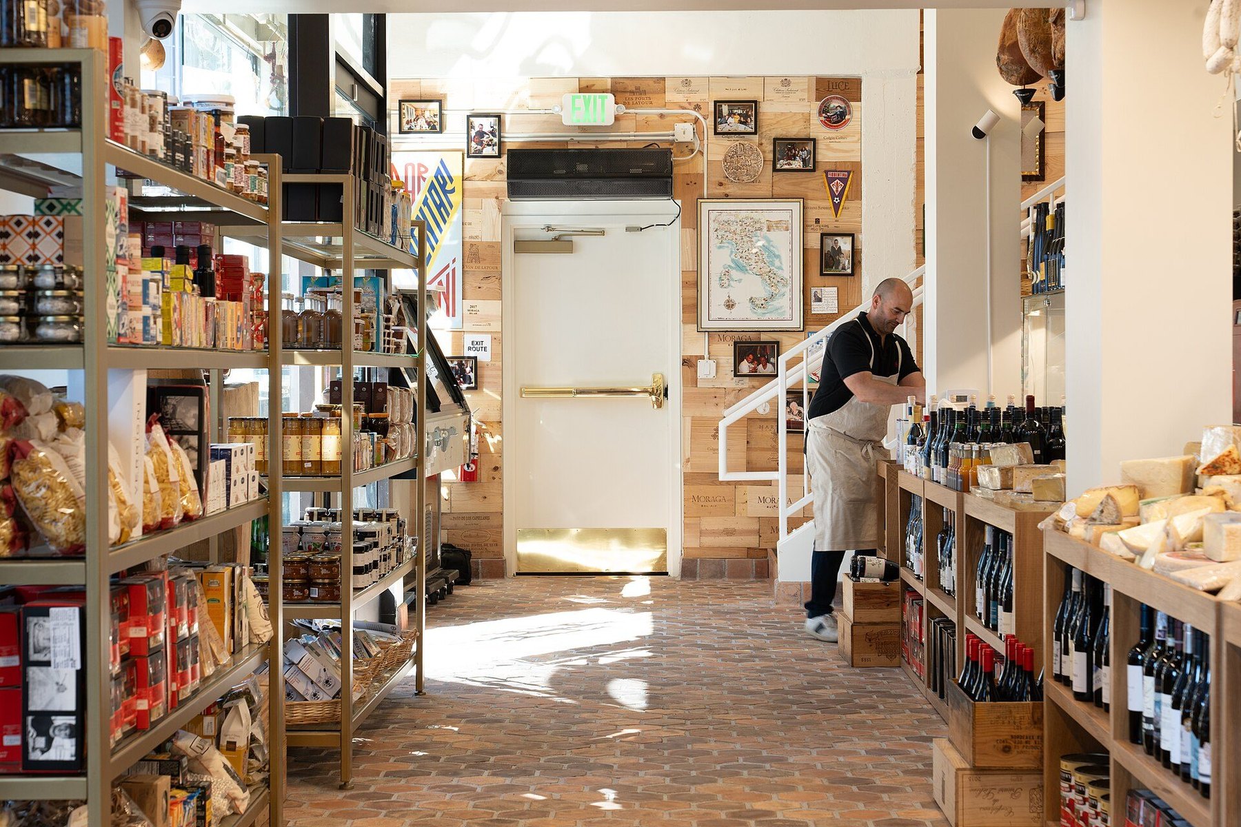 Shelving inside a small retail store
